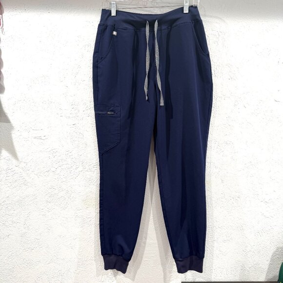 Figs Technical Collection Zamora High Waisted Jogger Scrub Pants Navy Medium - Picture 8 of 15